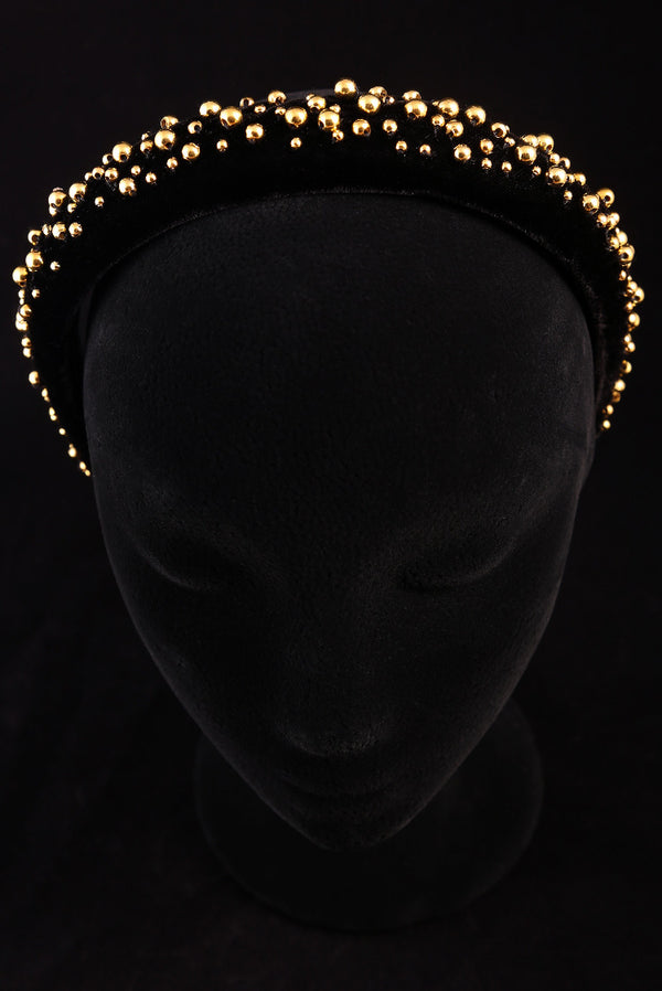 "Gold Pearl" Large Velvet Headband