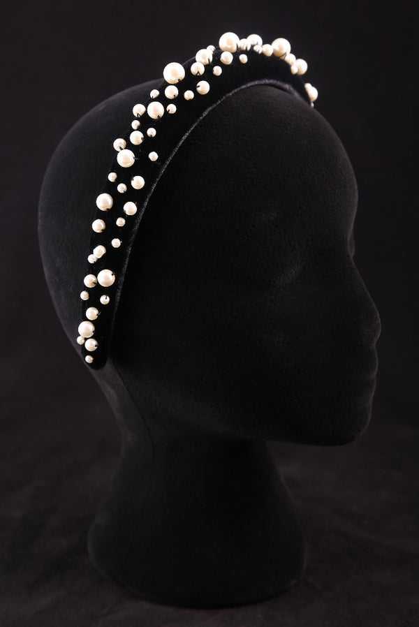 "Classic Pearl" Large Velvet Headband