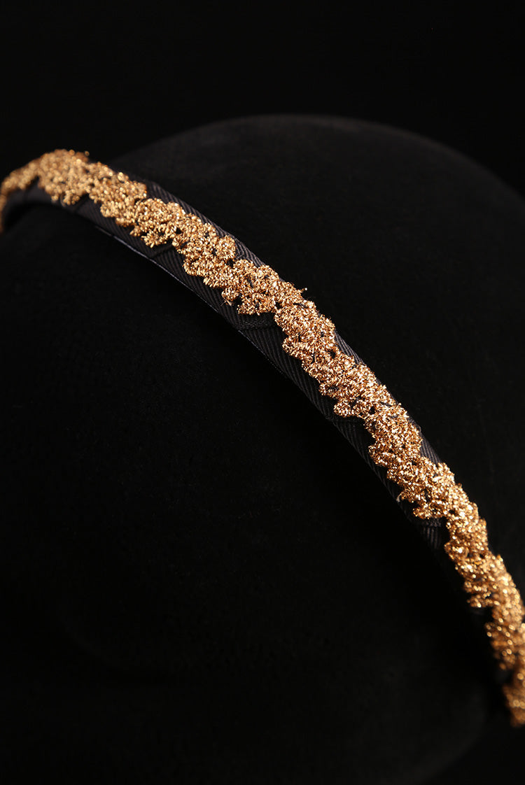 "Gold Adornment" Small Satin Headband