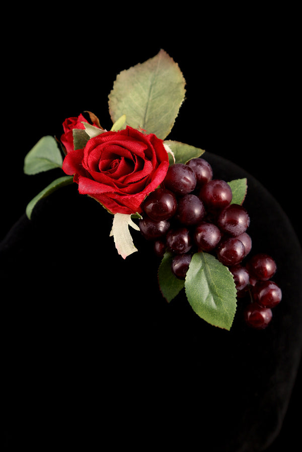 "Rose and Grapes" Barrette